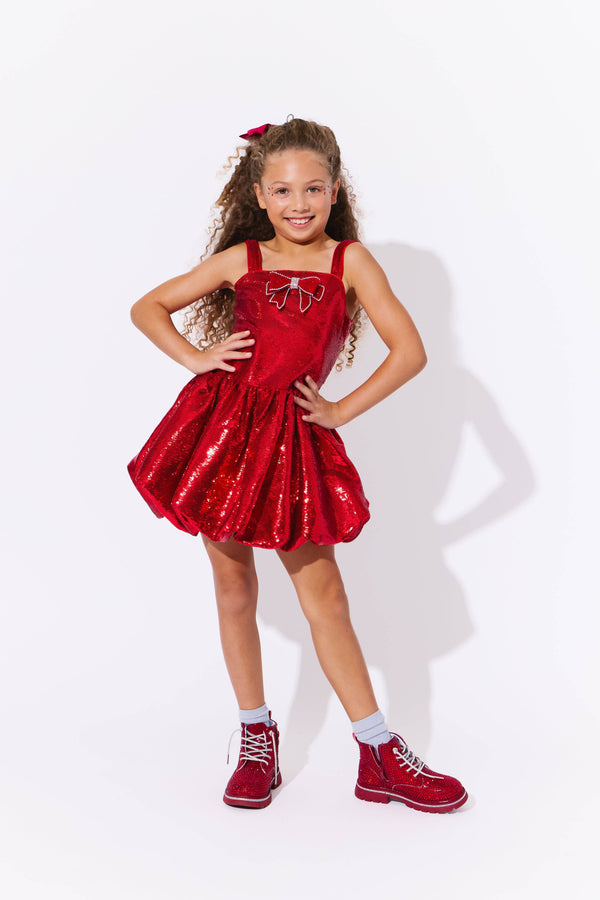 red ruby dress Lola + The Boys Ruby Sequin Bubble Dress, 5