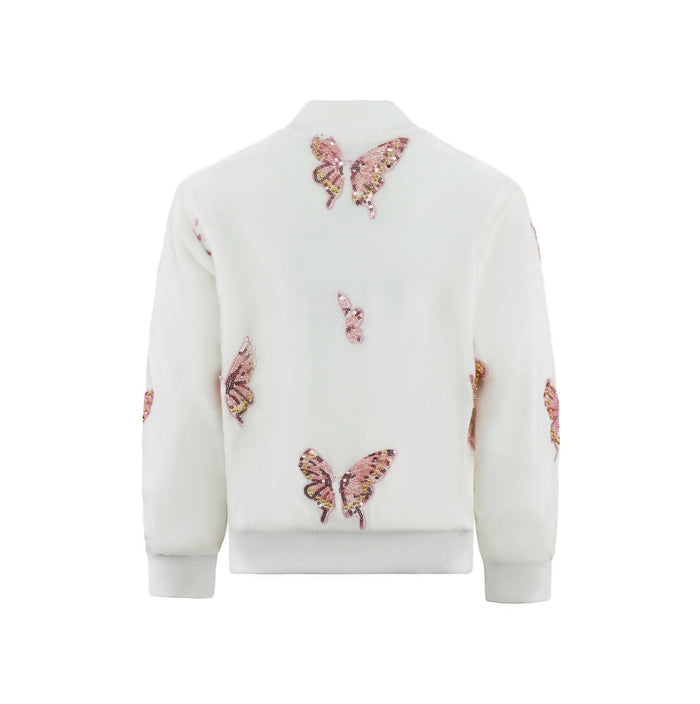 Lola + The Boys Sequin Butterfly Soft Bomber