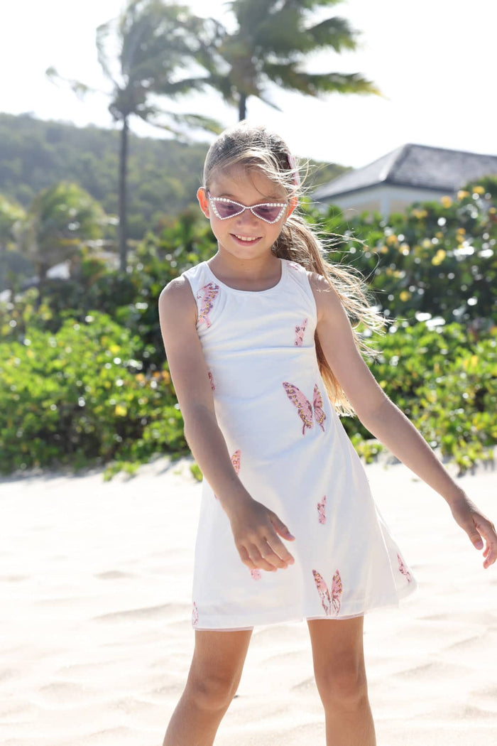 Lola + The Boys Sequin Butterfly Velour Dress