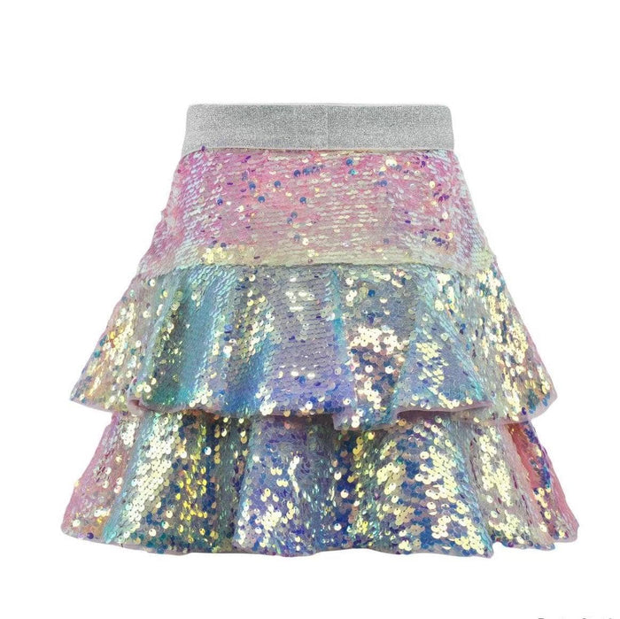 Lola + The Boys Sequin Ombre Ruffle Skirt