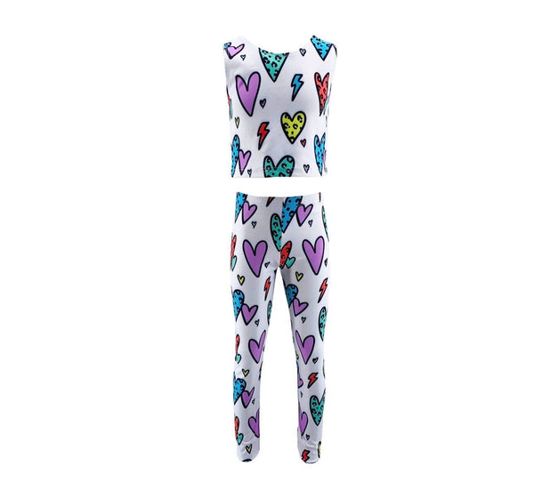 Women's Rainbow Hearts Athletic Set