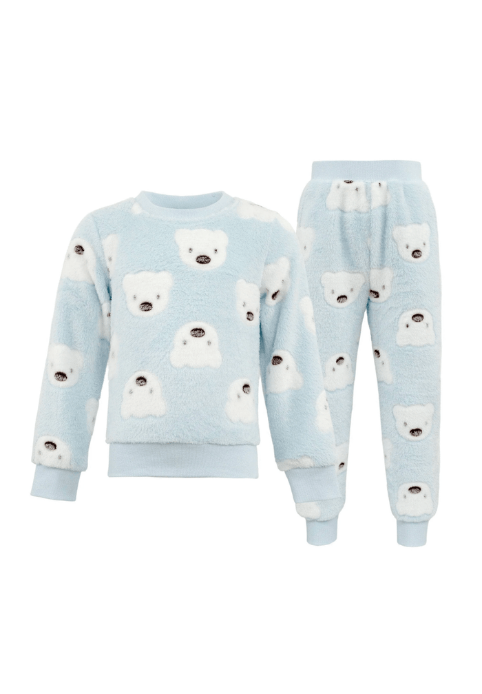 Lola + The Boys Sets Baby Blue Bear Fuzzy Set