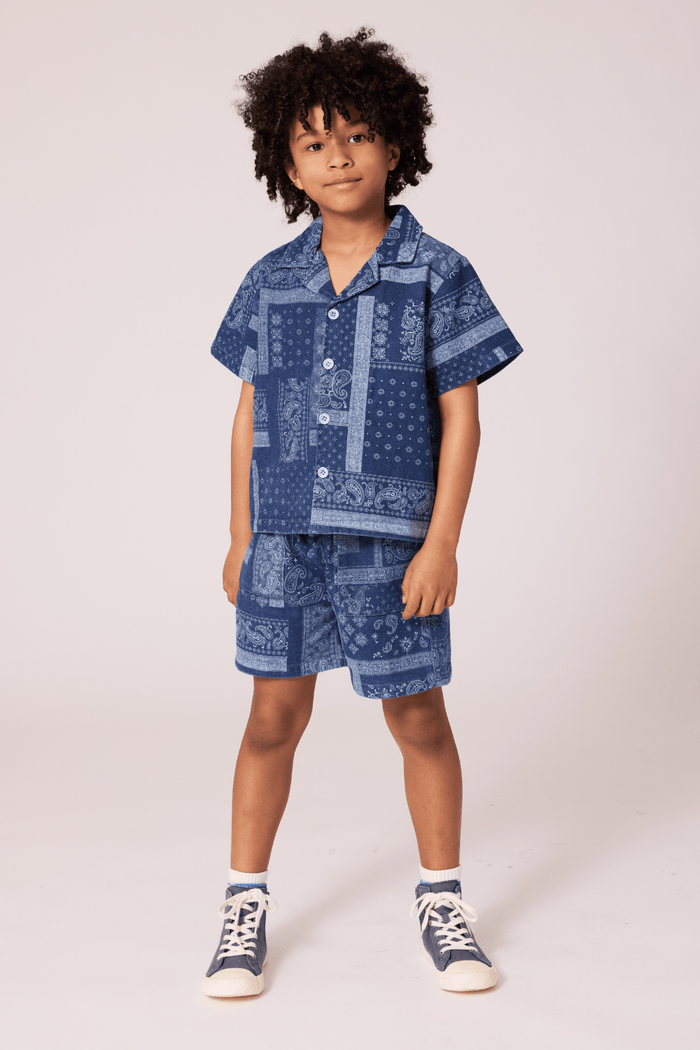 Lola + The Boys Sets Bandana Denim Short Set