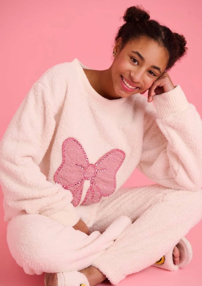 exclude-new-arriv Sets Big Bow Crystal Fuzzy Set – Teen/Women