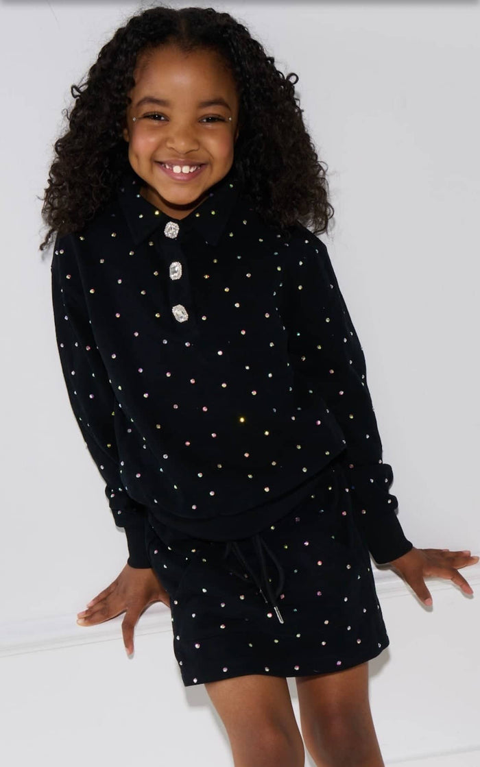 Lola + The Boys Sets Black Sparkle Skirt Set