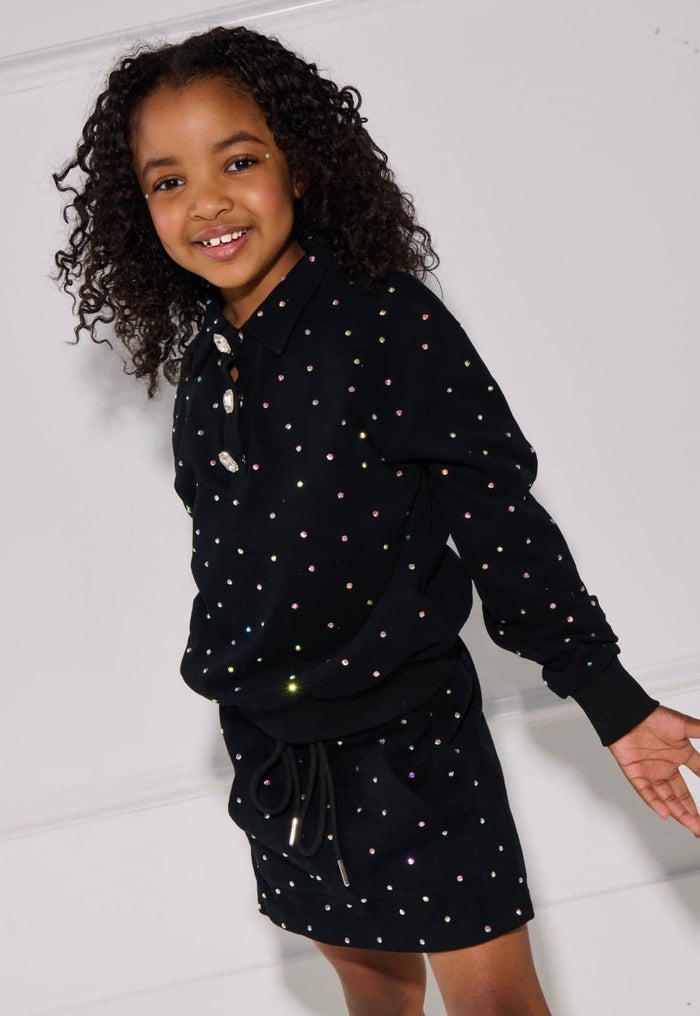 Lola + The Boys Sets Black Sparkle Skirt Set