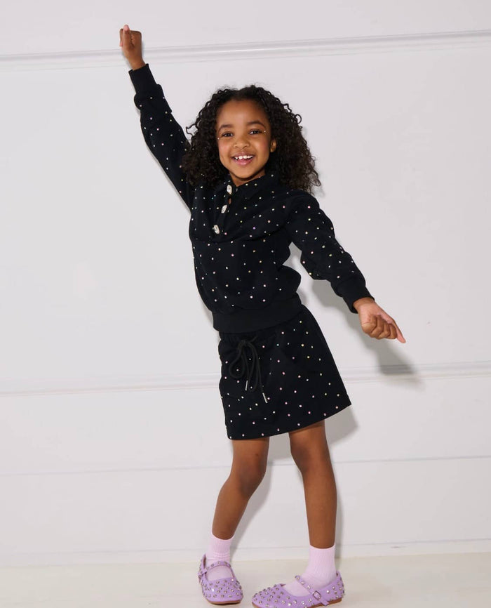 Lola + The Boys Sets Black Sparkle Skirt Set