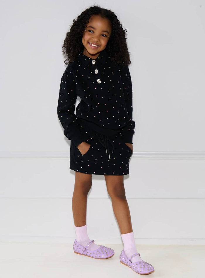 Lola + The Boys Sets Black Sparkle Skirt Set