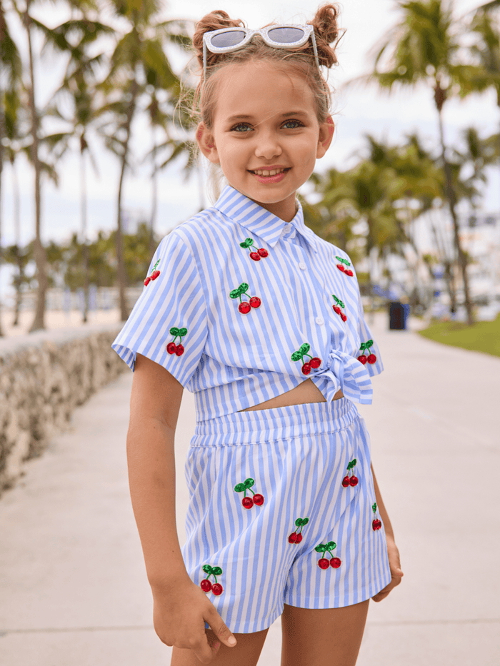 Lola + The Boys Sets 2 Cherry Pop Stripe Set
