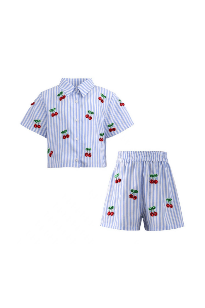 Lola + The Boys Sets Cherry Pop Stripe Set