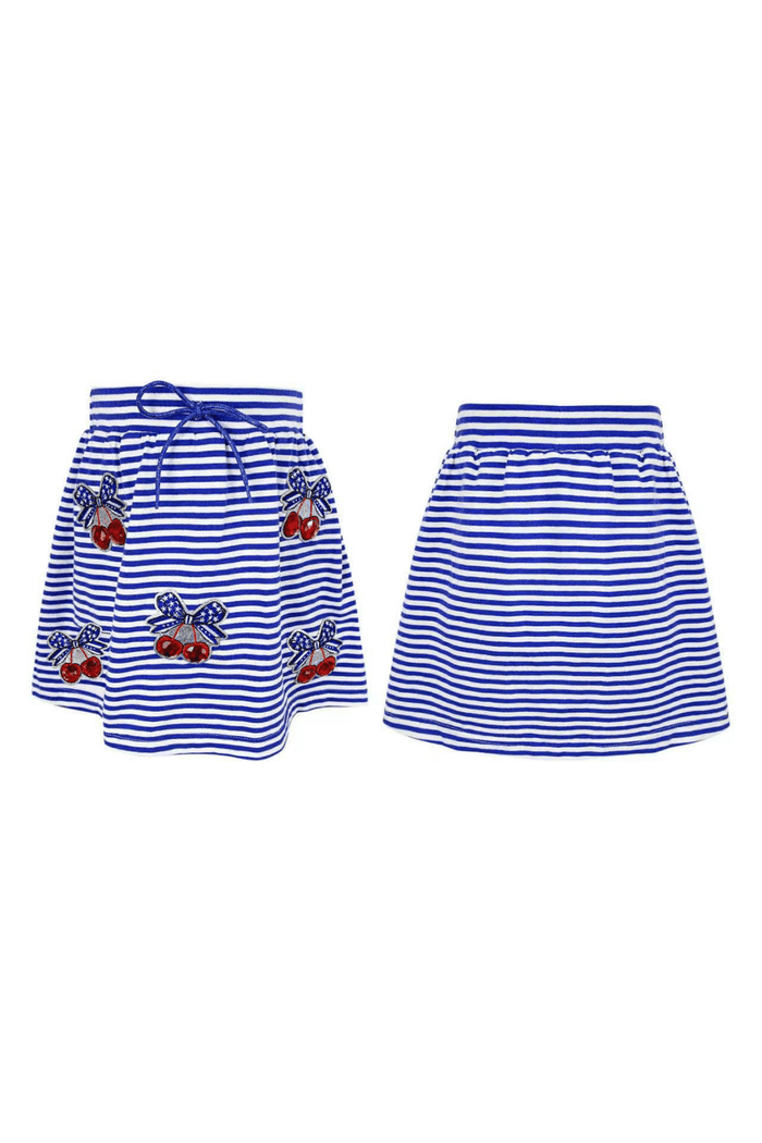 Lola + The Boys Sets Cherry Stripe Skirt Set
