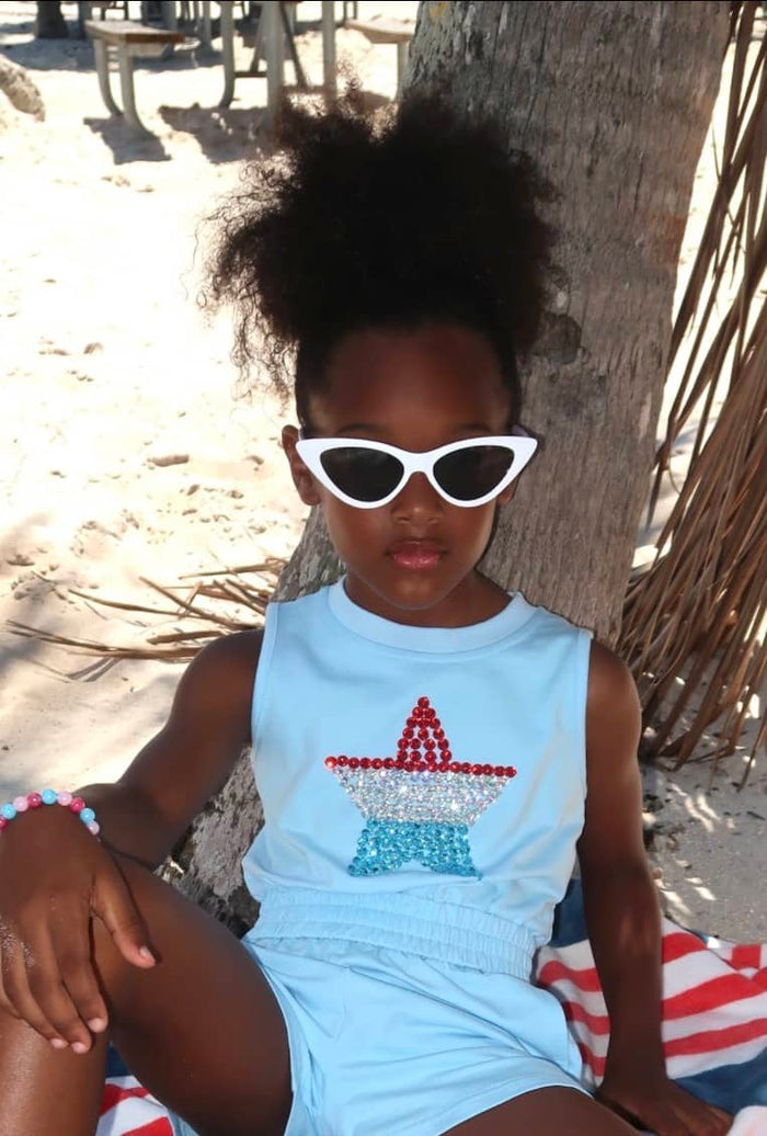 Lola + The Boys Sets Crystal Star Short Set