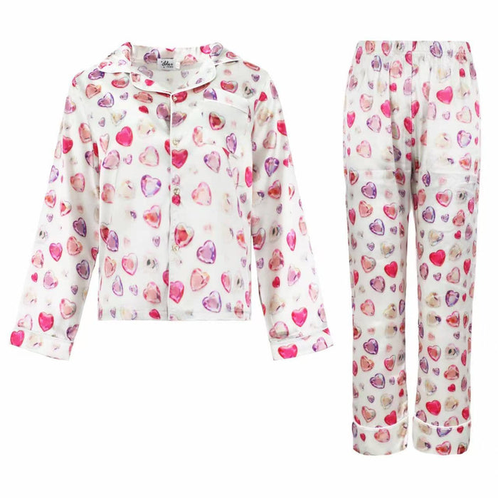 Lola + The Boys Sets Diamond Hearts Silky Set