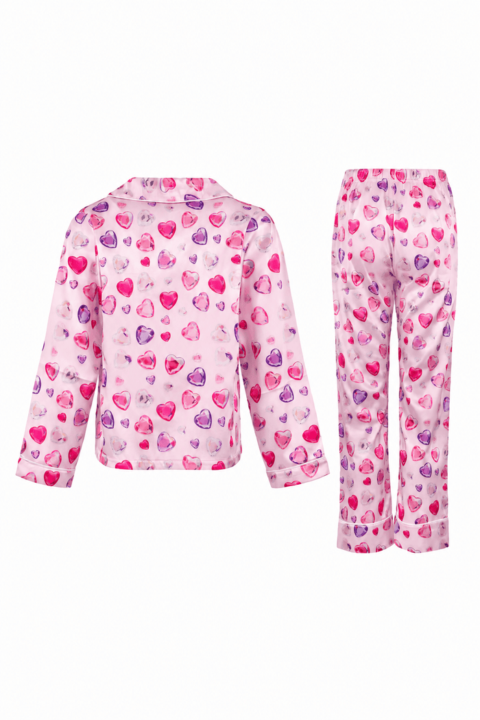 Lola + The Boys Sets Diamond Hearts Silky Set
