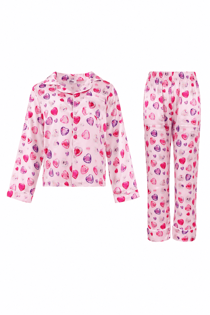 Lola + The Boys Sets Diamond Hearts Silky Set
