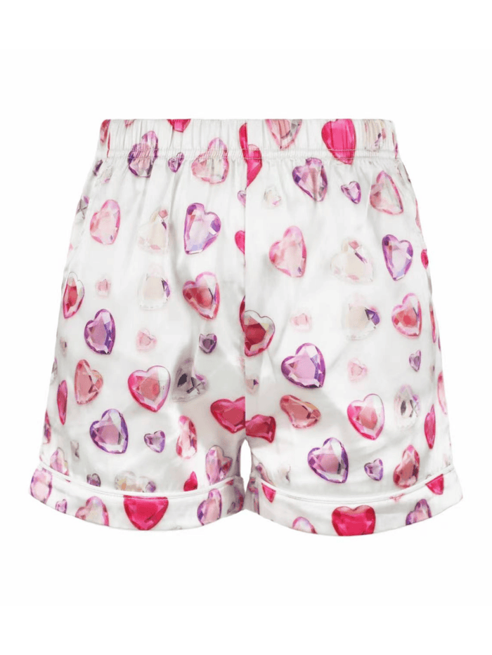 Lola + The Boys Sets Diamond Hearts Silky Short Set