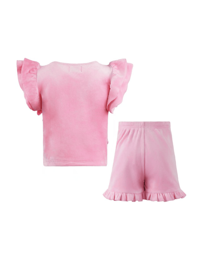 Lola + The Boys Sets Floral Crochet Cutie Velour Set