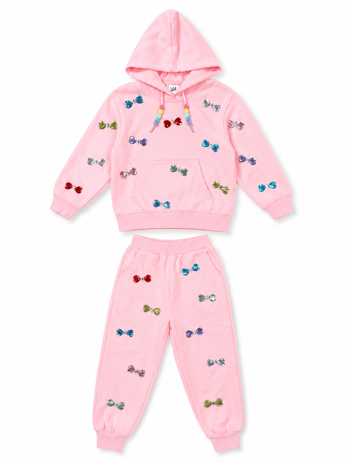 Lola + The Boys Sets 2 Gem Bows Jogger Set
