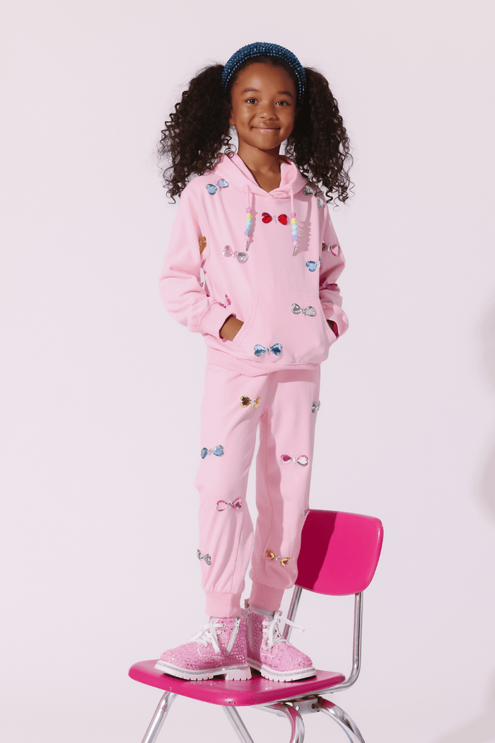Lola + The Boys Sets Gem Bows Jogger Set