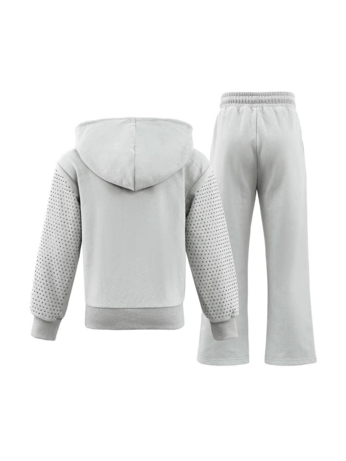 Lola + The Boys Sets Grey Crystal Hoodie Set – Teen/Women