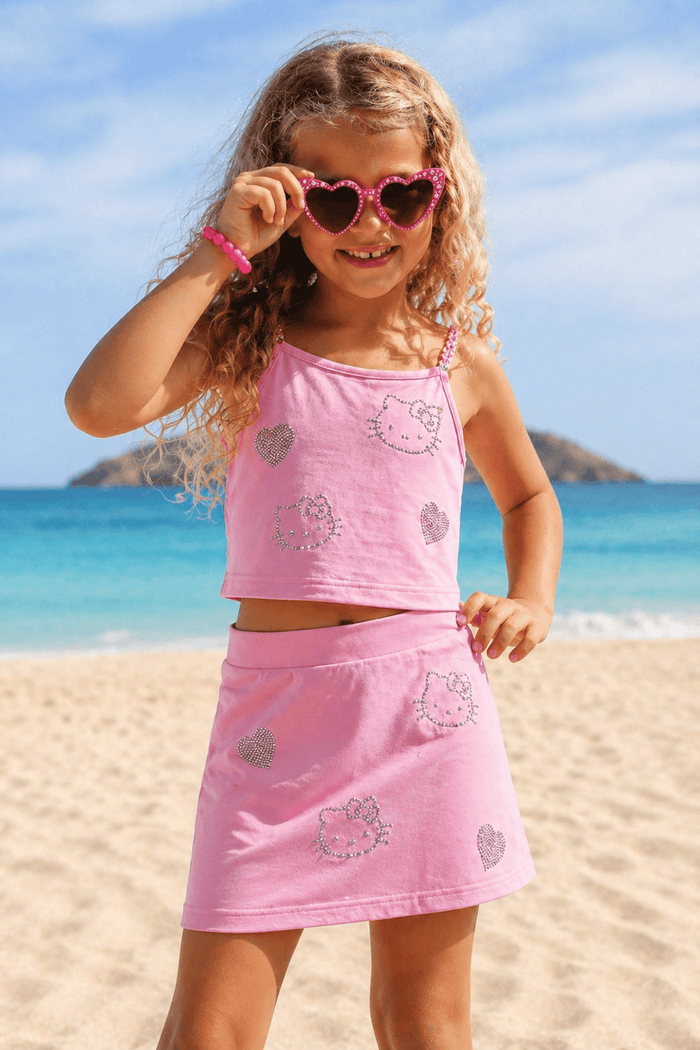 Lola + The Boys Sets Hello Kitty® Crystal Outline Summer Tank Set