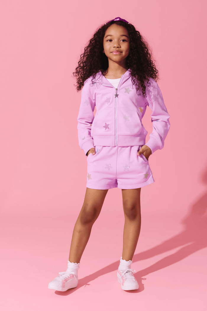 Lola + The Boys Sets 2 Lavender Crystal Stars Short Set