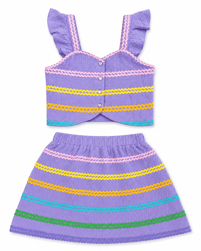 Lola + The Boys Sets 2 Lavender Rainbow Wave Summer Set