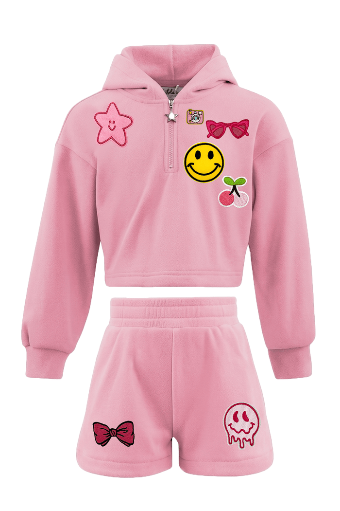 Lola + The Boys Sets Pastel Velour Short Set