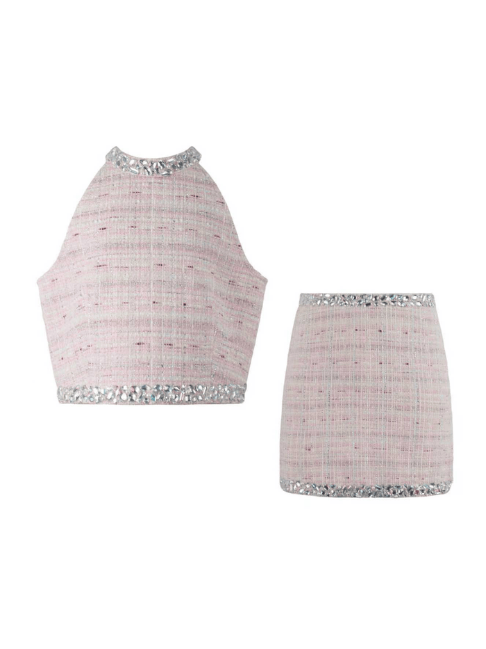 Lola + The Boys Sets Pink Sugar Tweed Set
