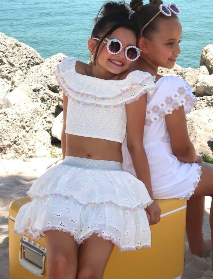 Lola + The Boys Sets Rainbow Fancy Butterfly Eyelet Set