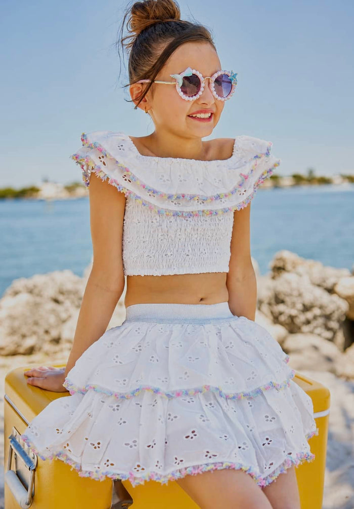 Lola + The Boys Sets Rainbow Fancy Butterfly Eyelet Set