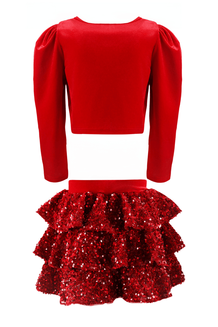 Lola + The Boys Sets 2 / Red Stardust Velvet Party Set