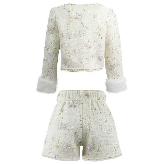 Lola + The Boys Sets Sweet Butterfly Tweed Short Set