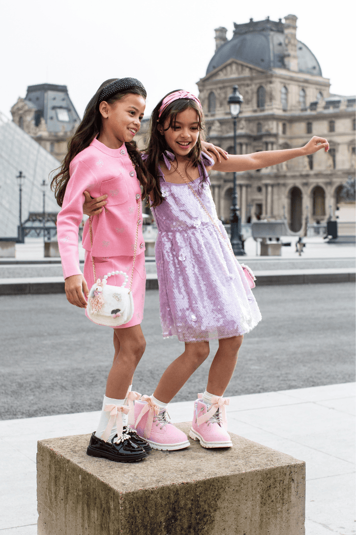 Lola + The Boys Sets Twinkle Bow Knit Set