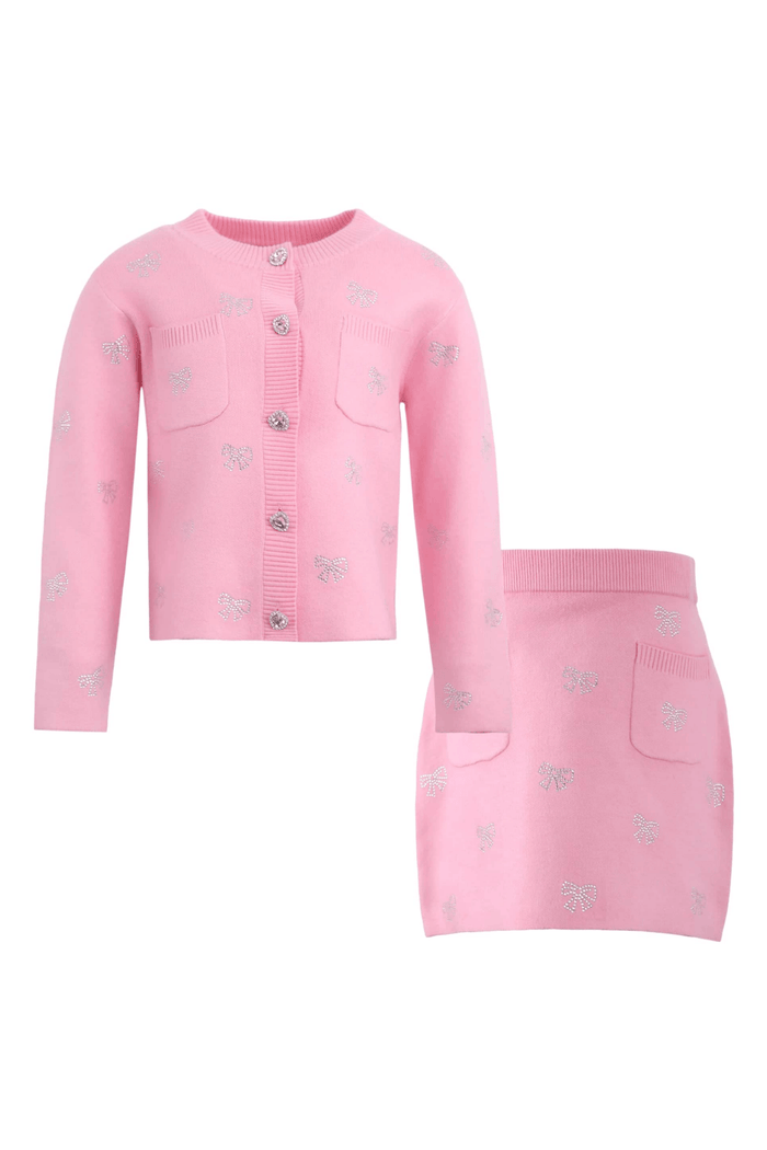 Lola + The Boys Sets Twinkle Bow Knit Set