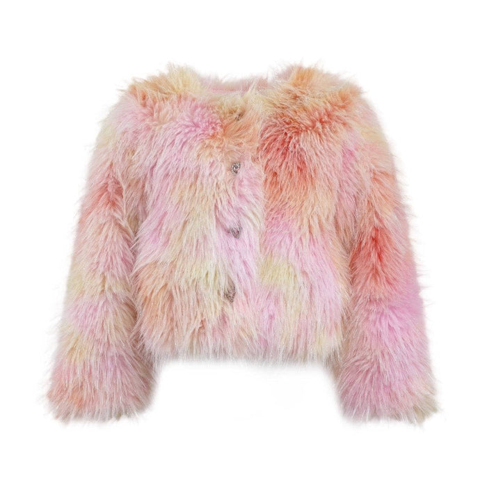 Lola + The Boys Sherbet Shimmer Faux Fur Coat