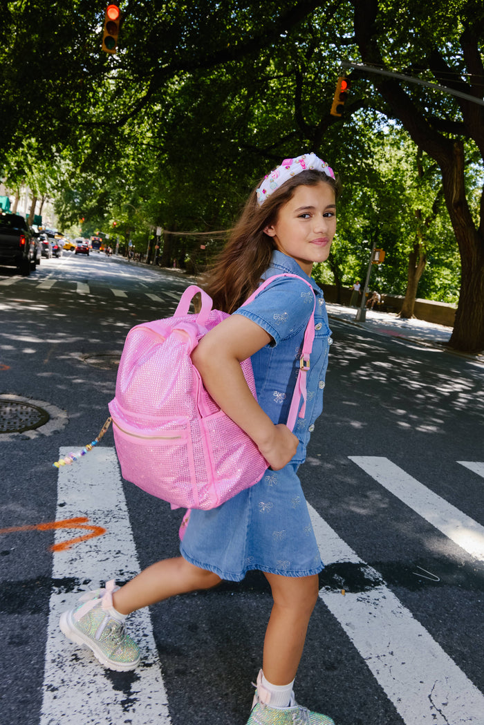 Lola + The Boys Shimmer Bows Denim Dress