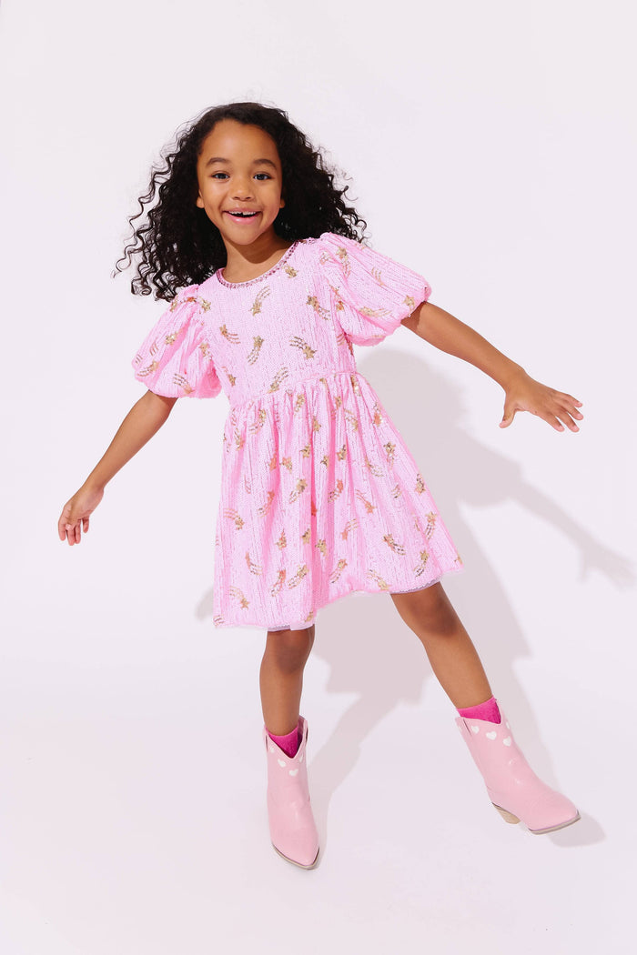 Lola + The Boys Shooting Star Sequin Gems Dress