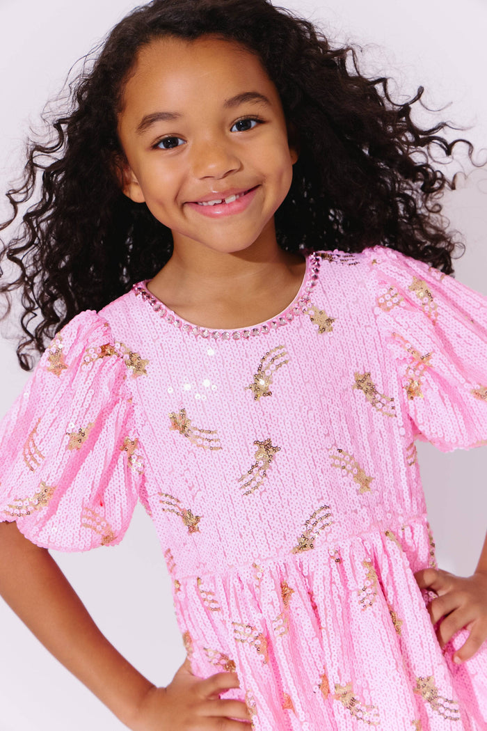 Lola + The Boys Shooting Star Sequin Gems Dress