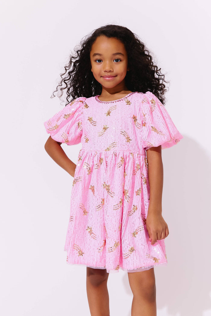 Lola + The Boys Shooting Star Sequin Gems Dress