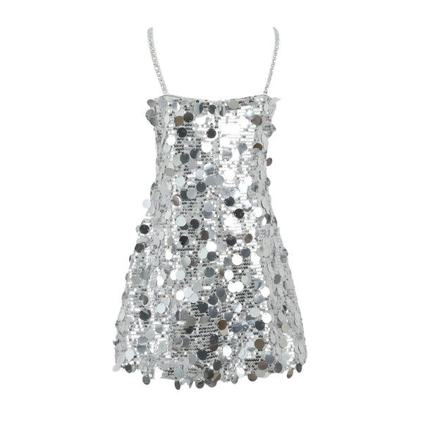 paillette stardust sequin dress black Stardust | Black Sequined Velvet Crew-Neck Mini Dress With Feather Trim