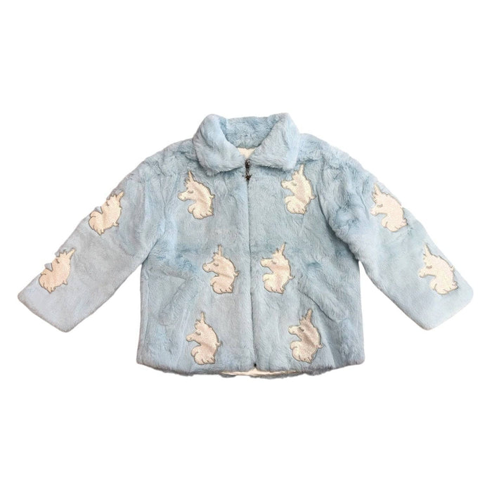 Lola + The Boys Sky Unicorn Faux Fur Coat