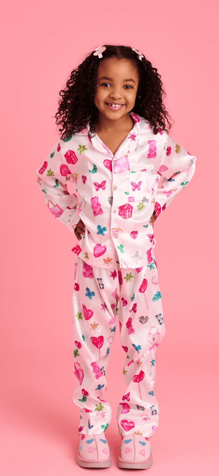 Lola + The Boys Sleepwear Candy Charm Doodle PJ Set