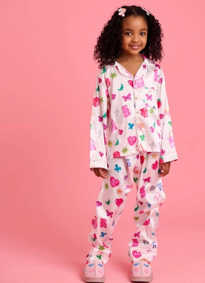 Lola + The Boys Sleepwear Candy Charm Doodle PJ Set