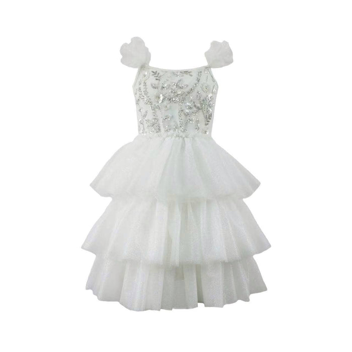 Lola + The Boys Snow Beaded Tulle Shimmer Dress