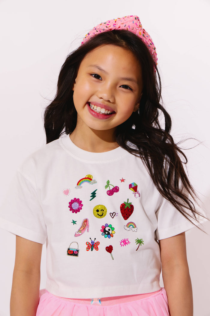 Lola + The Boys Sparkle Doodle Short T-shirt