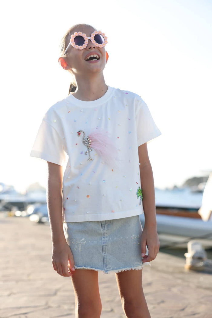 Lola + The Boys Sparkle Flamingo T-shirt