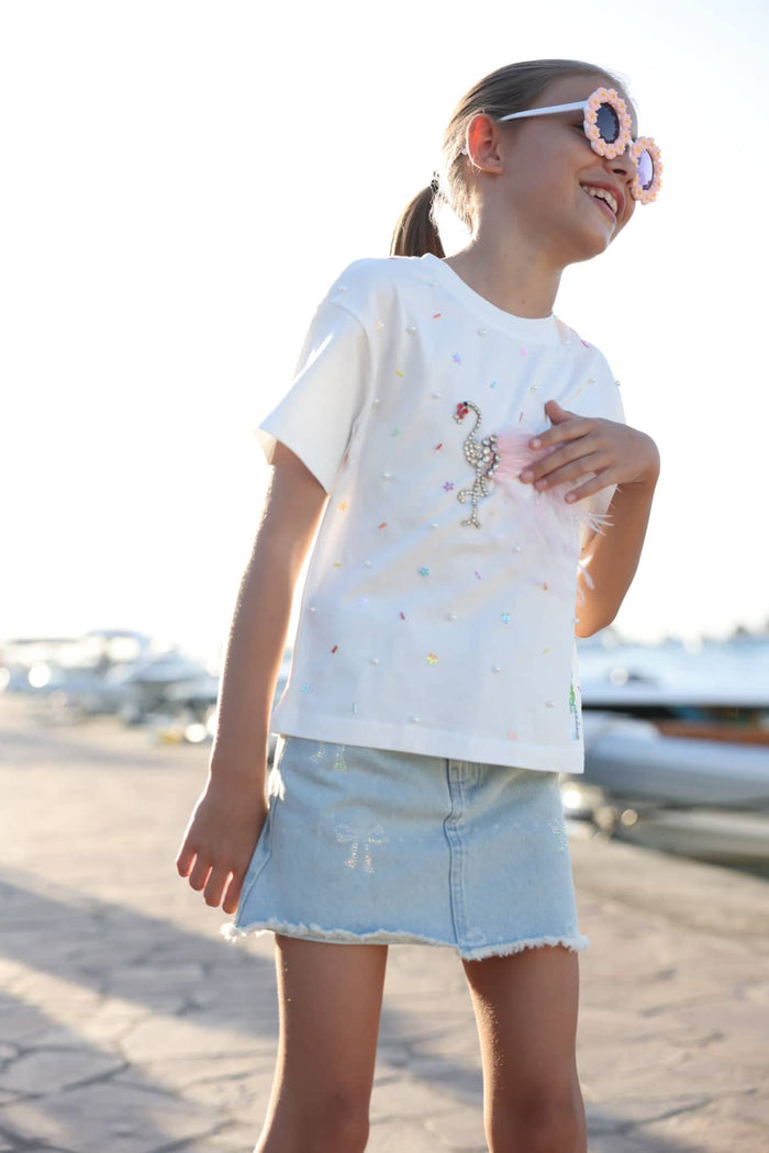 Lola + The Boys Sparkle Flamingo T-shirt