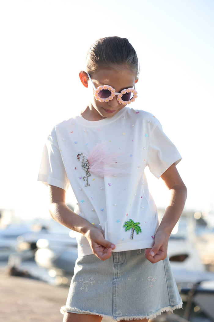 Lola + The Boys Sparkle Flamingo T-shirt