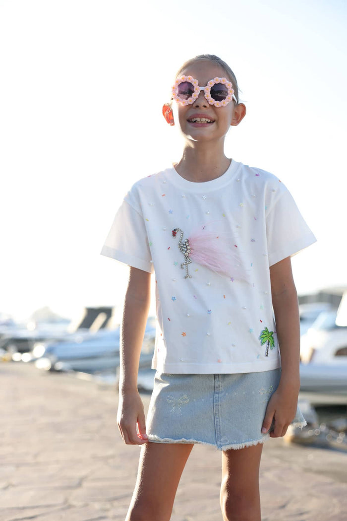Lola + The Boys Sparkle Flamingo T-shirt